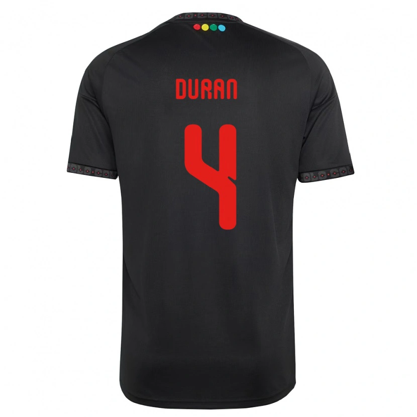 Danxen Kinder Elisa Durán #4 Schwarz Rot Auswärtstrikot Trikot 2026/27 T-Shirt
