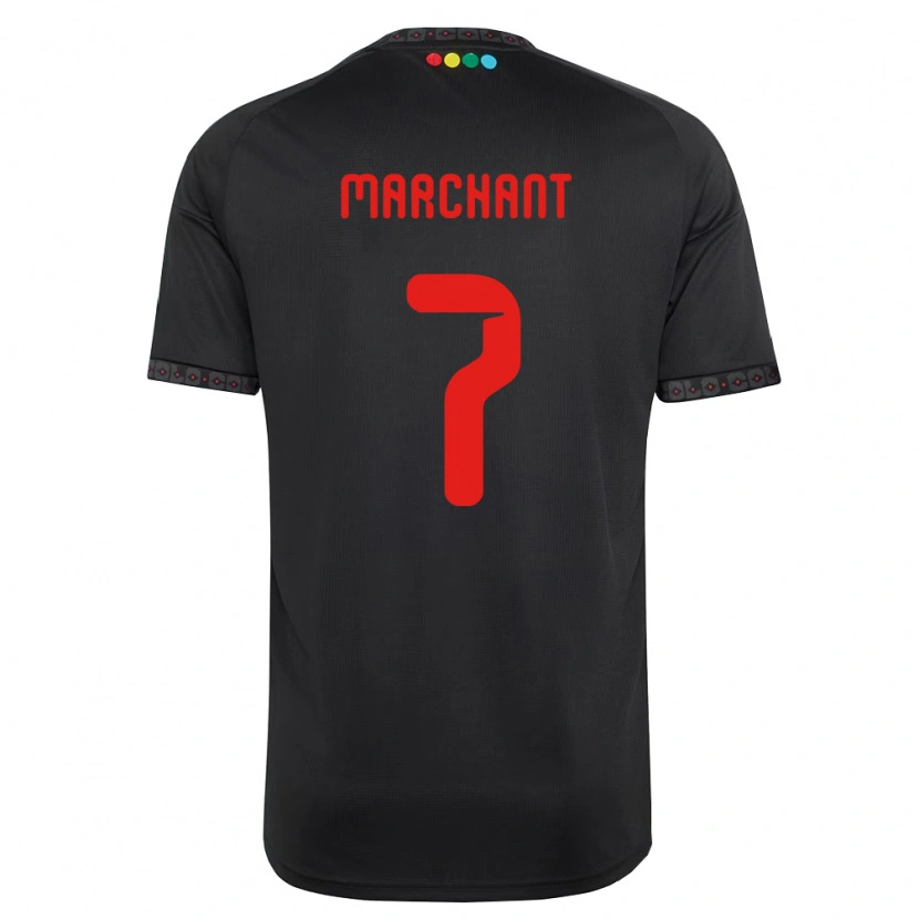 Danxen Kinder Francisco Marchant #7 Schwarz Rot Auswärtstrikot Trikot 2026/27 T-Shirt