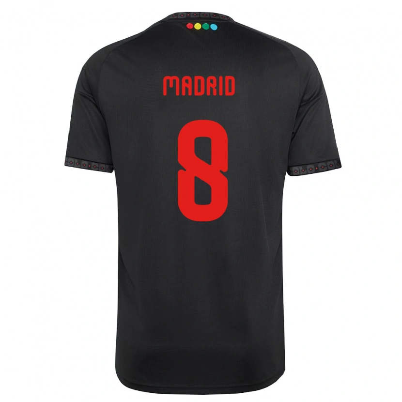 Danxen Kinder Álvaro Madrid #8 Schwarz Rot Auswärtstrikot Trikot 2026/27 T-Shirt