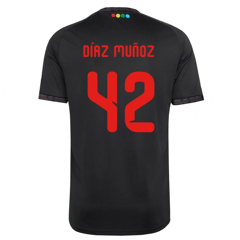 Danxen Kinder Cristian Díaz Muñoz #42 Schwarz Rot Auswärtstrikot Trikot 2026/27 T-Shirt