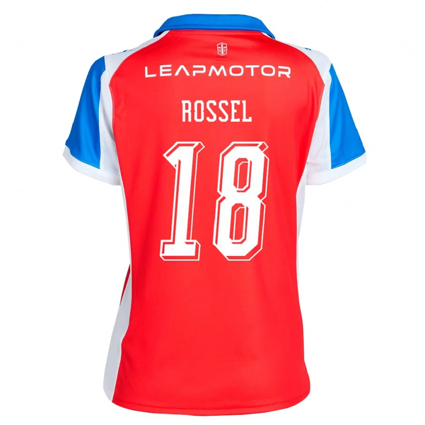 Danxen Kinder Juan Francisco Rossel #18 Rot Blau Auswärtstrikot Trikot 2026/27 T-Shirt
