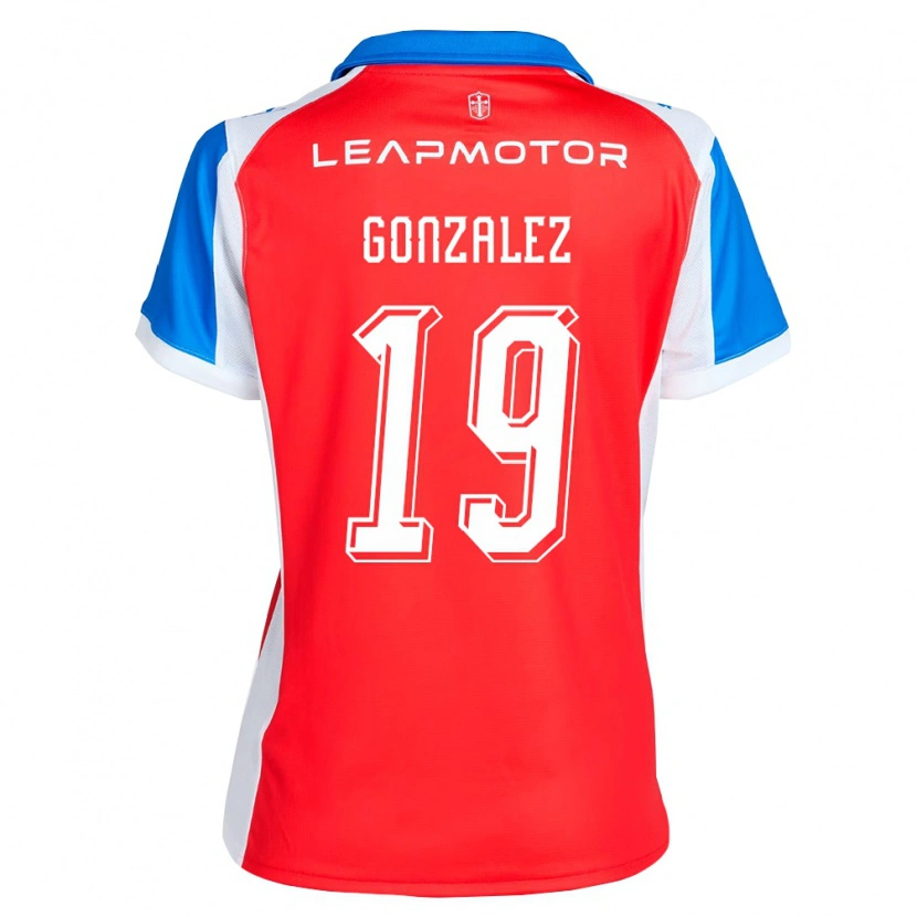 Danxen Kinder Bryan González #19 Rot Blau Auswärtstrikot Trikot 2026/27 T-Shirt