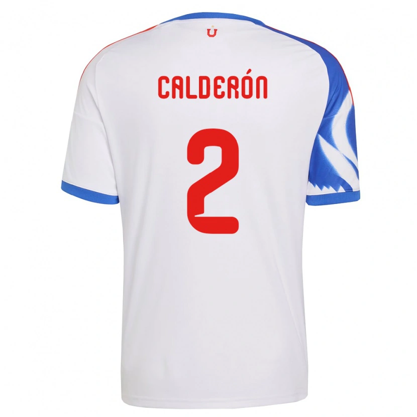 Danxen Kinder Franco Calderón #2 Weiß Marineblau Auswärtstrikot Trikot 2026/27 T-Shirt
