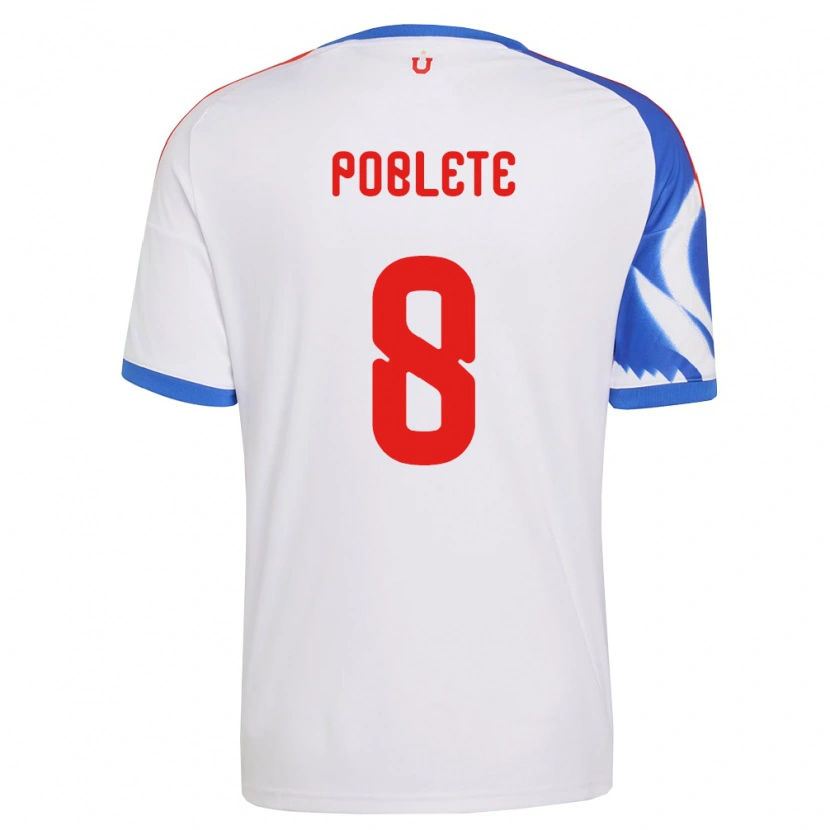 Danxen Kinder Israel Poblete #8 Weiß Marineblau Auswärtstrikot Trikot 2026/27 T-Shirt