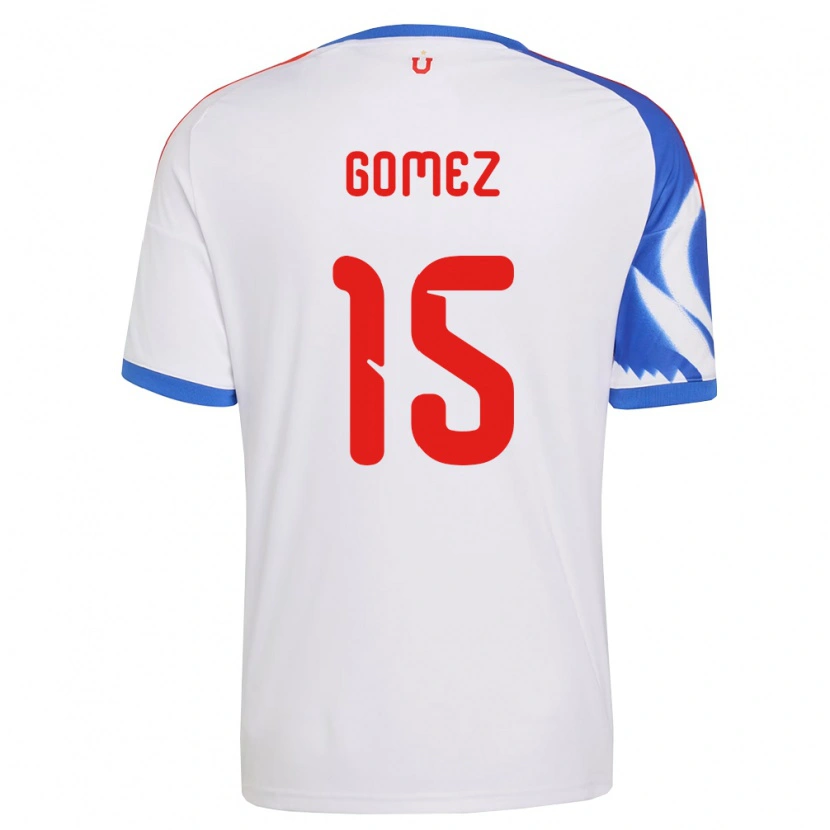 Danxen Kinder Juan Pablo Gómez #15 Weiß Marineblau Auswärtstrikot Trikot 2026/27 T-Shirt