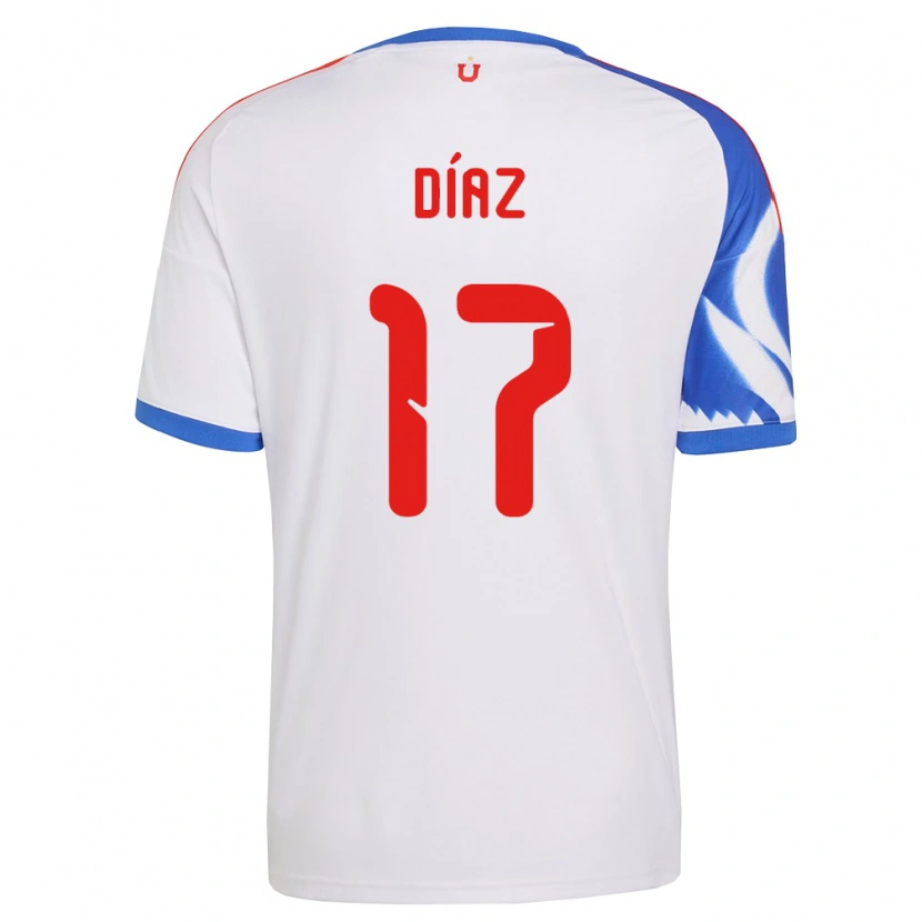 Danxen Kinder Benjamín Díaz #17 Weiß Marineblau Auswärtstrikot Trikot 2026/27 T-Shirt