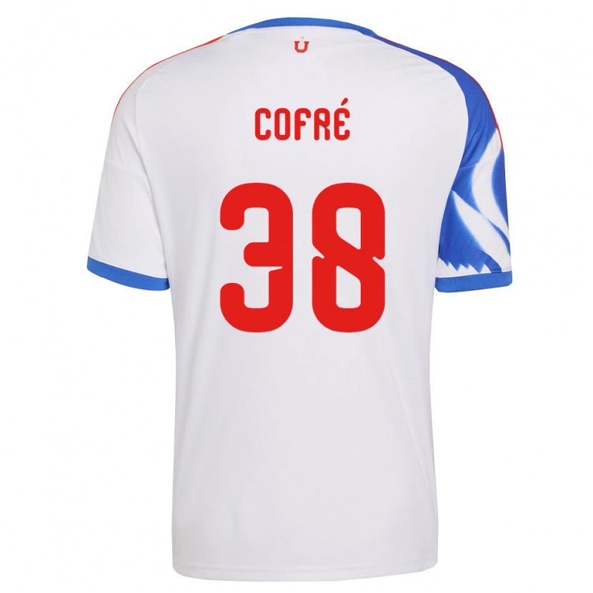 Danxen Kinder Diego Cofré #38 Weiß Marineblau Auswärtstrikot Trikot 2026/27 T-Shirt