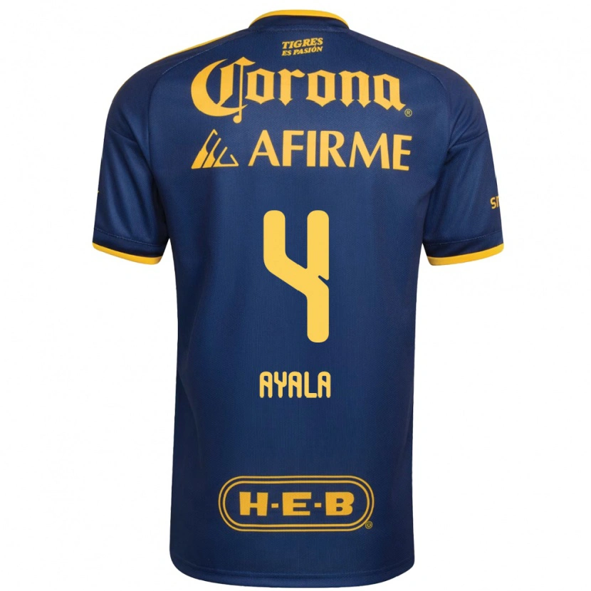 Danxen Kinder Hugo Ayala #4 Königsblau Gelb Auswärtstrikot Trikot 2026/27 T-Shirt