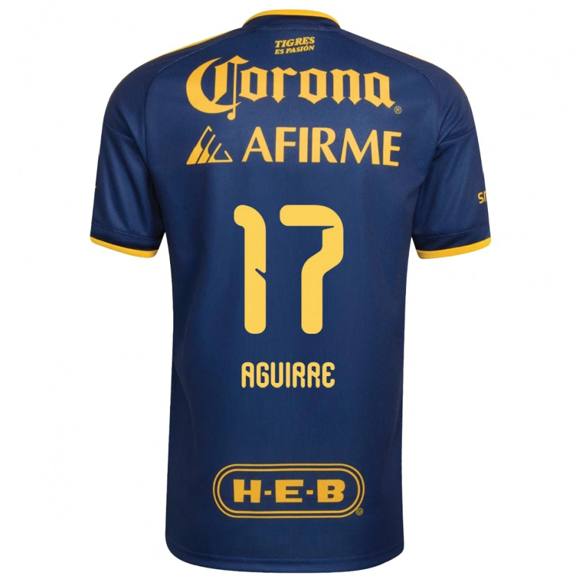 Danxen Kinder Rodrigo Aguirre #17 Königsblau Gelb Auswärtstrikot Trikot 2026/27 T-Shirt
