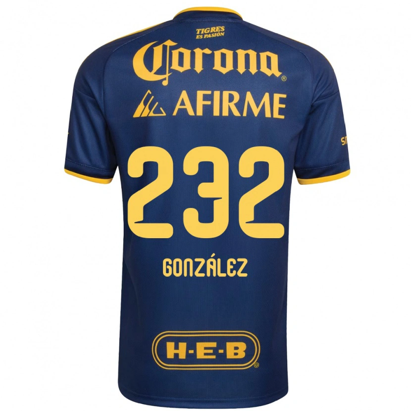 Danxen Kinder César González #232 Königsblau Gelb Auswärtstrikot Trikot 2026/27 T-Shirt