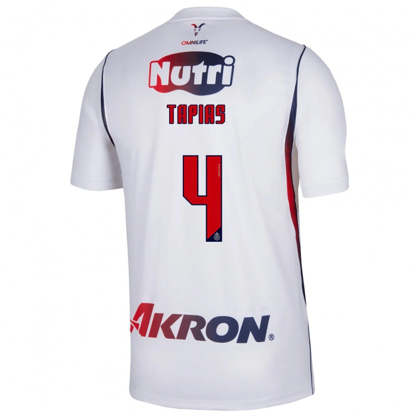 Danxen Kinder Miguel Tapias #4 Rot Weiß Marineblau Auswärtstrikot Trikot 2026/27 T-Shirt