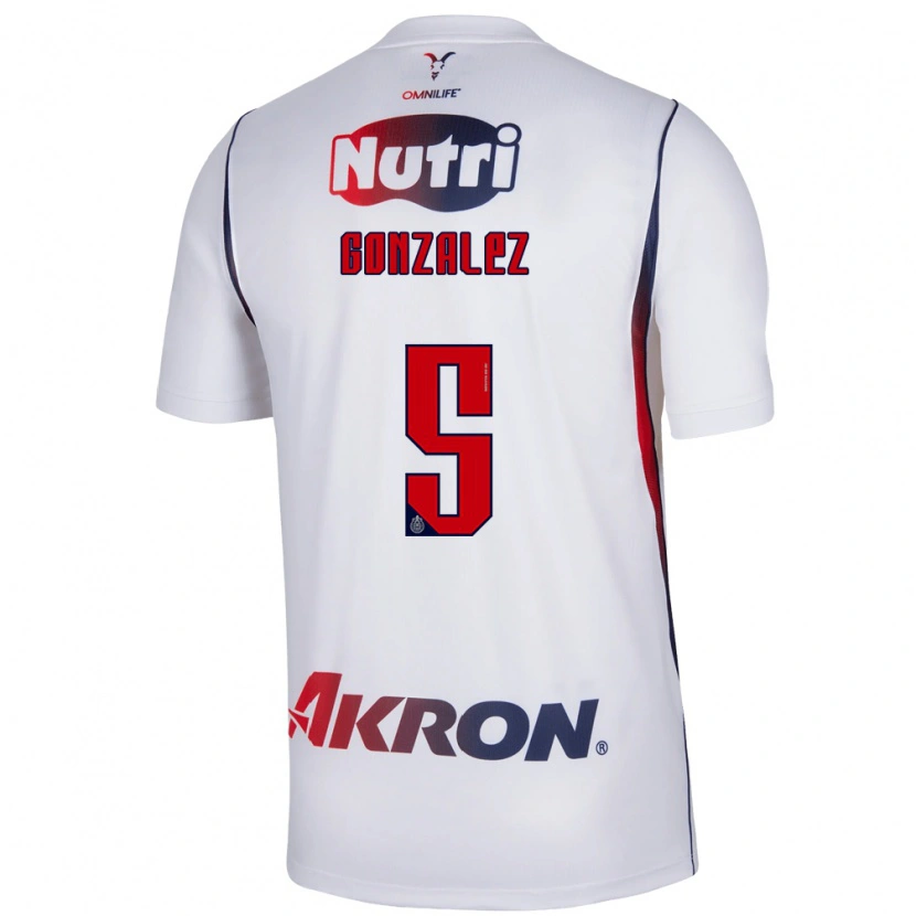 Danxen Kinder Bryan González #5 Rot Weiß Marineblau Auswärtstrikot Trikot 2026/27 T-Shirt