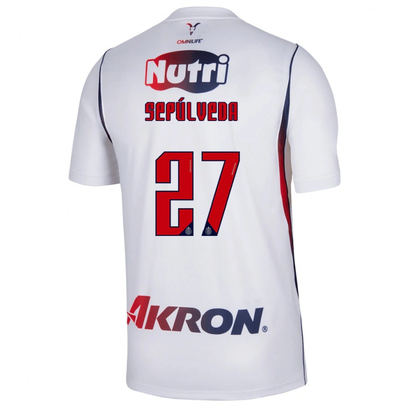 Danxen Kinder Leonardo Sepúlveda #27 Rot Weiß Marineblau Auswärtstrikot Trikot 2026/27 T-Shirt