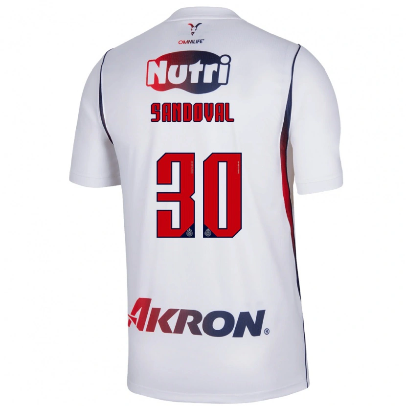 Danxen Kinder Santiago Sandoval #30 Rot Weiß Marineblau Auswärtstrikot Trikot 2026/27 T-Shirt