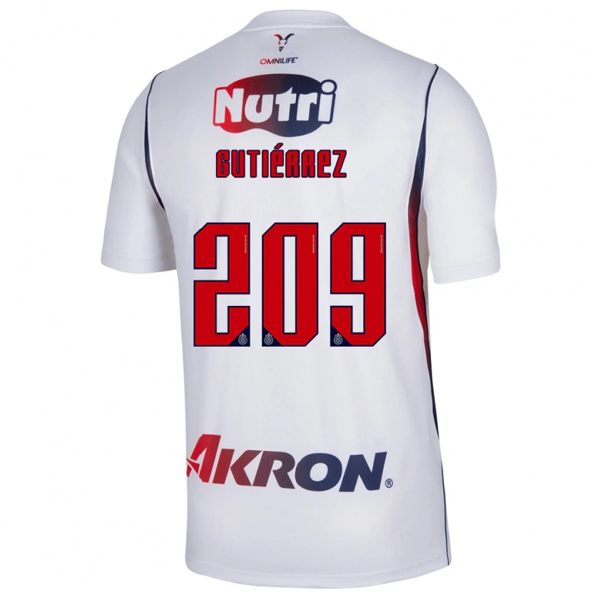 Danxen Kinder Edgar Gutiérrez #209 Rot Weiß Marineblau Auswärtstrikot Trikot 2026/27 T-Shirt