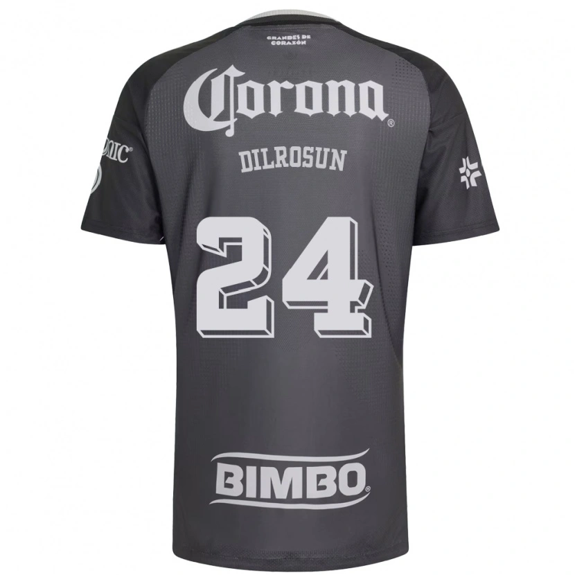 Danxen Kinder Javairo Dilrosun #24 Grau Weiß Schwarz Auswärtstrikot Trikot 2026/27 T-Shirt