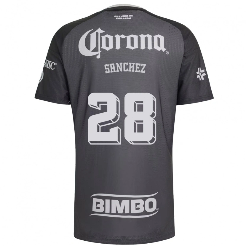 Danxen Kinder Érick Sánchez #28 Grau Weiß Schwarz Auswärtstrikot Trikot 2026/27 T-Shirt