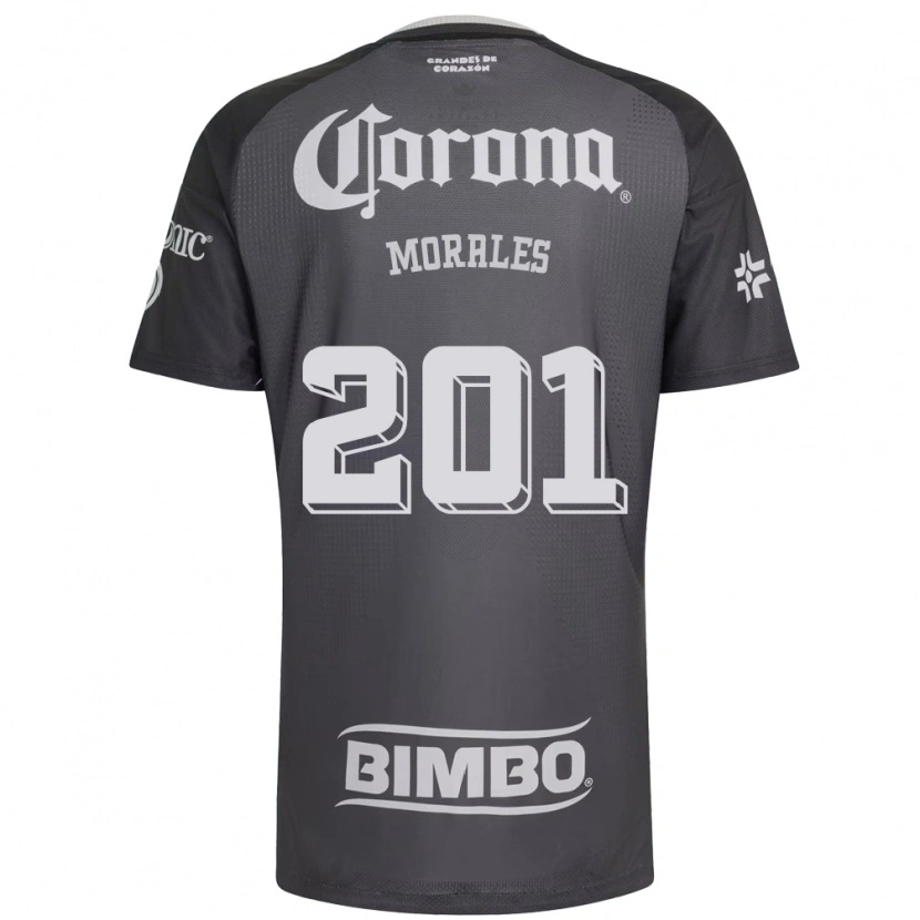 Danxen Kinder Ángel Morales #201 Grau Weiß Schwarz Auswärtstrikot Trikot 2026/27 T-Shirt