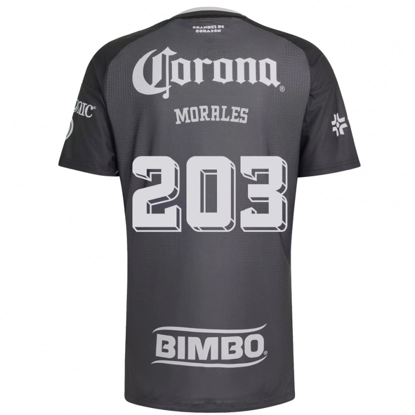 Danxen Kinder Alan Morales #203 Grau Weiß Schwarz Auswärtstrikot Trikot 2026/27 T-Shirt