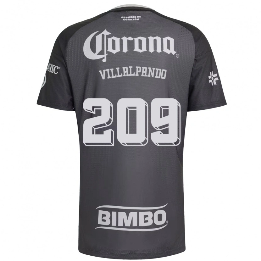 Danxen Kinder Sergio Villalpando #209 Grau Weiß Schwarz Auswärtstrikot Trikot 2026/27 T-Shirt