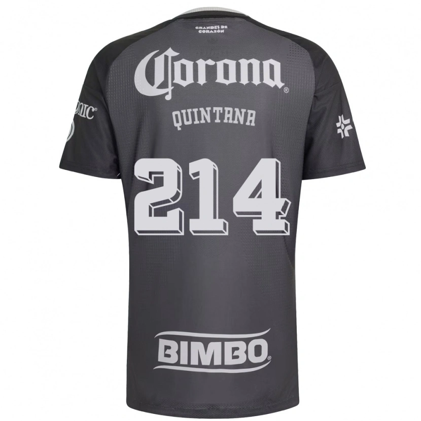 Danxen Kinder Diego Quintana #214 Grau Weiß Schwarz Auswärtstrikot Trikot 2026/27 T-Shirt