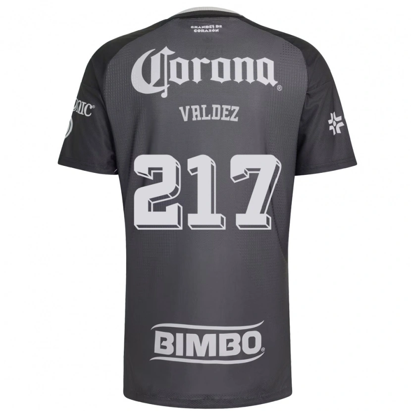 Danxen Kinder Víctor Valdez #217 Grau Weiß Schwarz Auswärtstrikot Trikot 2026/27 T-Shirt
