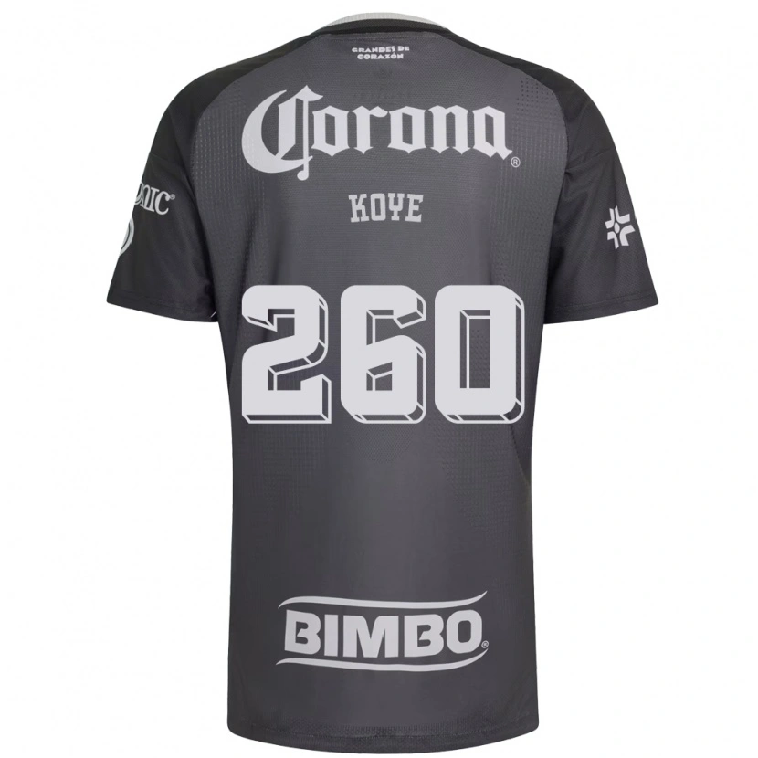 Danxen Kinder Julián Koye #260 Grau Weiß Schwarz Auswärtstrikot Trikot 2026/27 T-Shirt