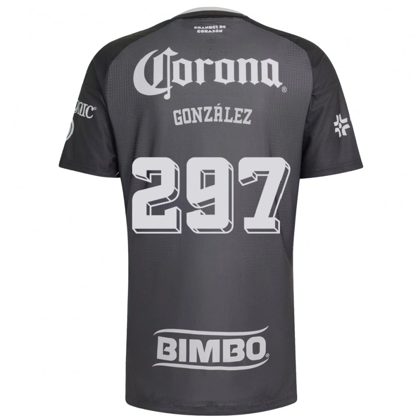 Danxen Kinder Océlotl González #297 Grau Weiß Schwarz Auswärtstrikot Trikot 2026/27 T-Shirt