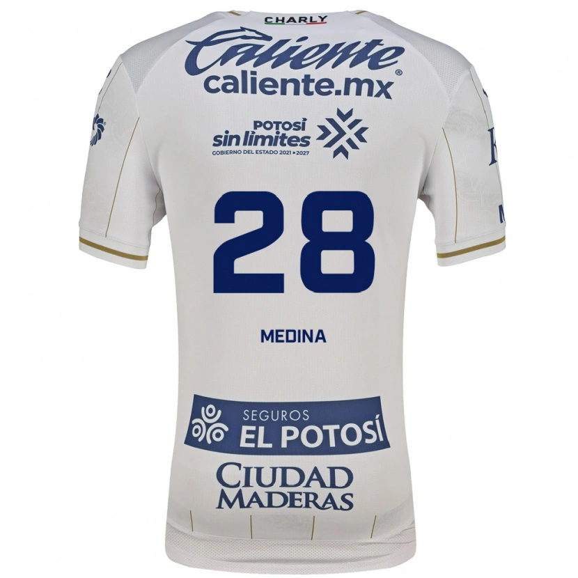 Danxen Kinder Jesús Medina #28 Weiß Blau Auswärtstrikot Trikot 2026/27 T-Shirt