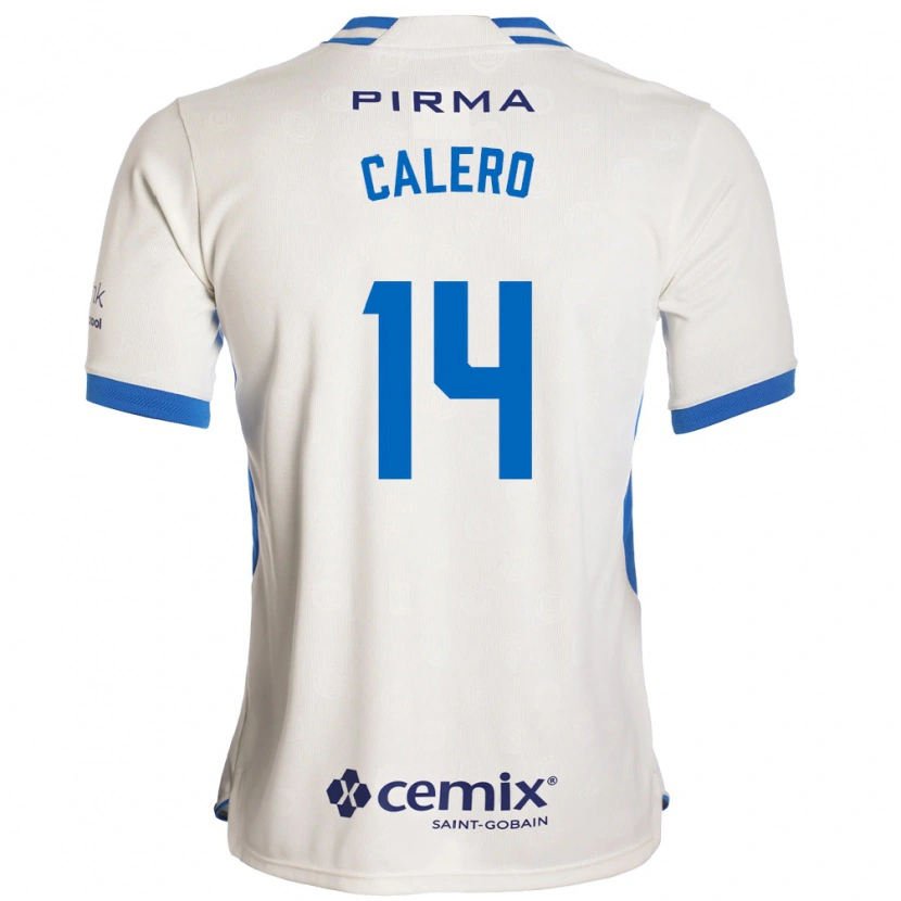 Danxen Kinder Juan Calero #14 Weiß Blau Rot Auswärtstrikot Trikot 2026/27 T-Shirt