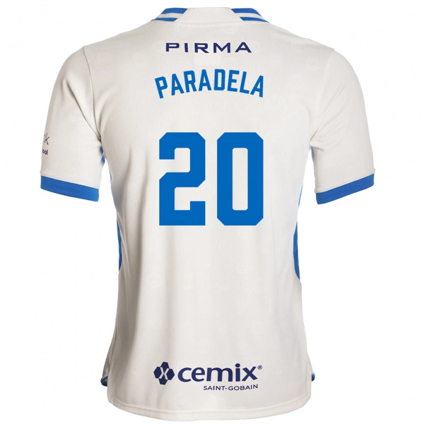 Danxen Kinder José Paradela #20 Weiß Blau Rot Auswärtstrikot Trikot 2026/27 T-Shirt