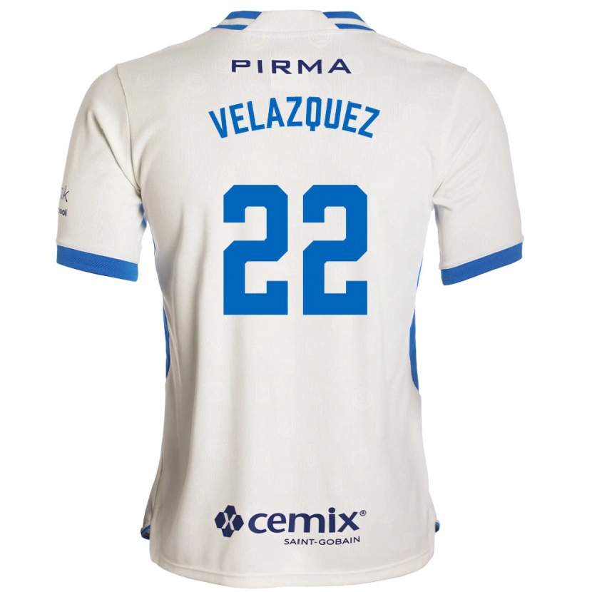 Danxen Kinder Hireri Velazquez #22 Weiß Blau Rot Auswärtstrikot Trikot 2026/27 T-Shirt
