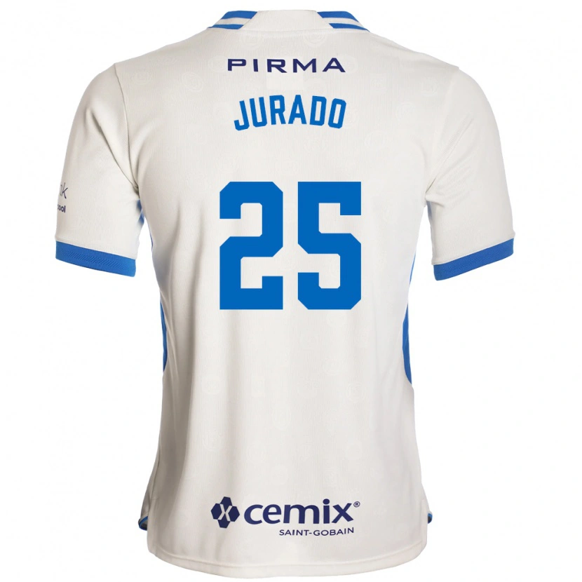 Danxen Kinder Sebastian Jurado #25 Weiß Blau Rot Auswärtstrikot Trikot 2026/27 T-Shirt