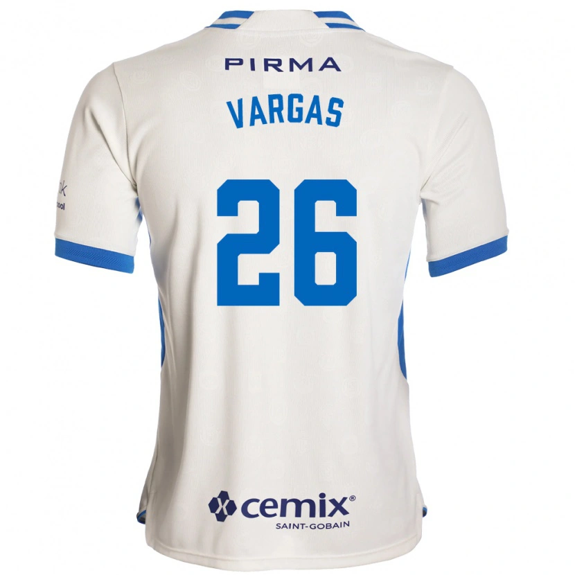 Danxen Kinder Carlos Vargas #26 Weiß Blau Rot Auswärtstrikot Trikot 2026/27 T-Shirt