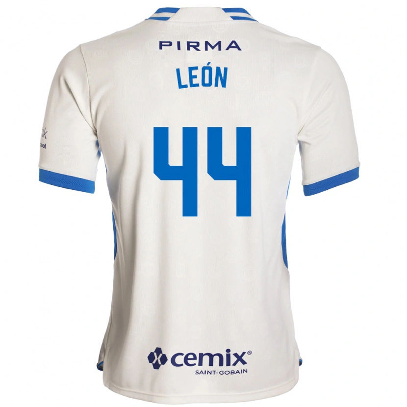 Danxen Kinder Cristhian León #44 Weiß Blau Rot Auswärtstrikot Trikot 2026/27 T-Shirt