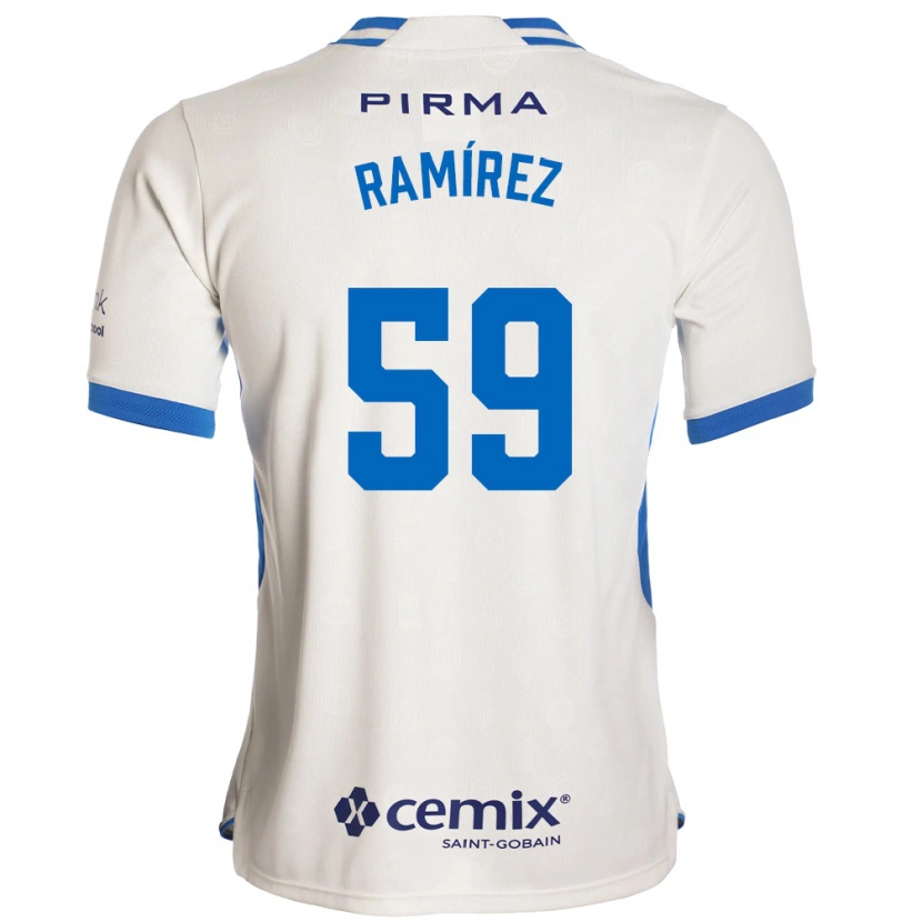 Danxen Kinder Diego Ramírez #59 Weiß Blau Rot Auswärtstrikot Trikot 2026/27 T-Shirt