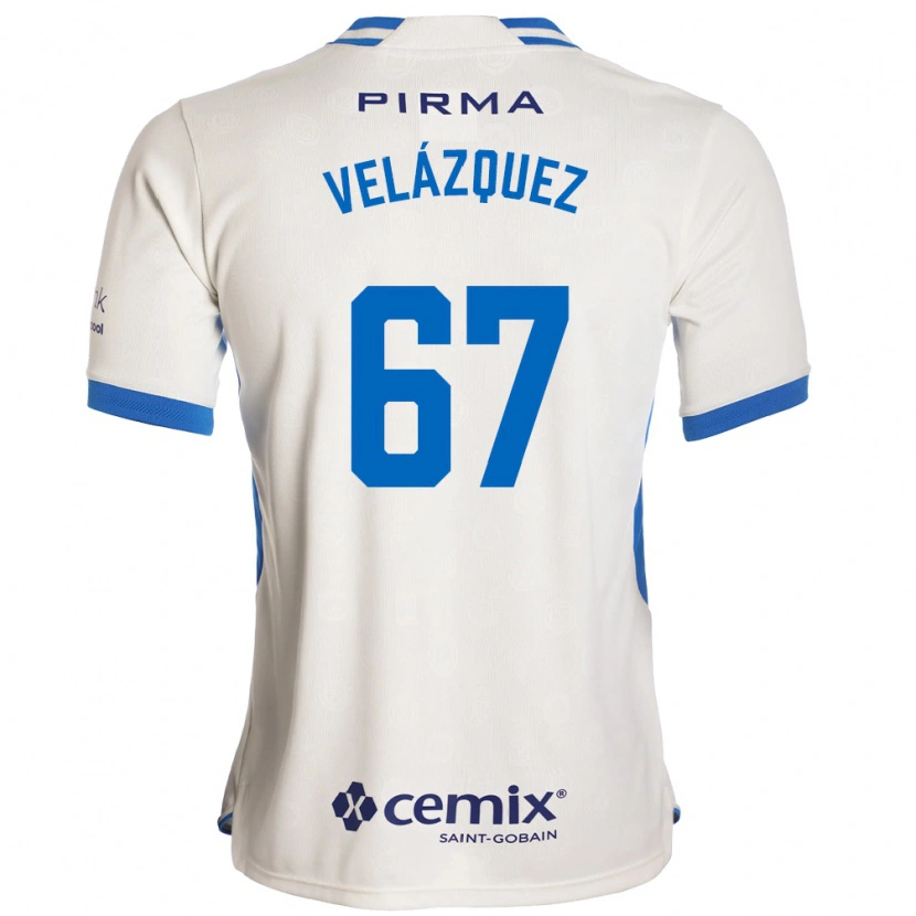 Danxen Kinder Jaziel Mendoza #67 Weiß Blau Rot Auswärtstrikot Trikot 2026/27 T-Shirt