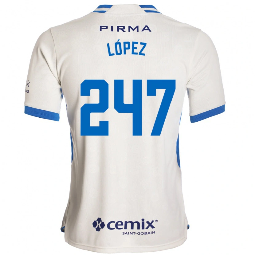 Danxen Kinder Santiago López #247 Weiß Blau Rot Auswärtstrikot Trikot 2026/27 T-Shirt
