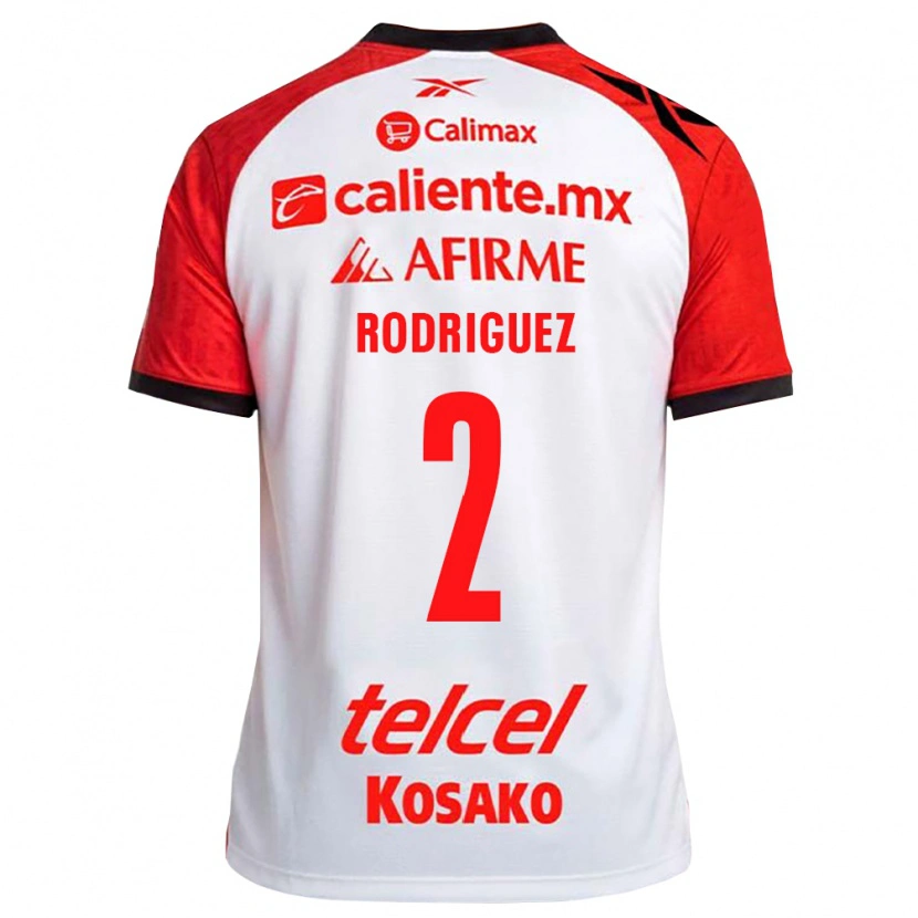 Danxen Kinder Antonio Rodríguez #2 Weiß Schwarz Rot Auswärtstrikot Trikot 2026/27 T-Shirt