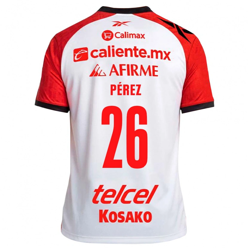 Danxen Kinder Aldahir Pérez #26 Weiß Schwarz Rot Auswärtstrikot Trikot 2026/27 T-Shirt