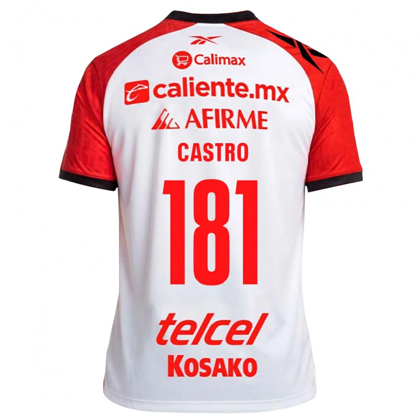 Danxen Kinder José Castro #181 Weiß Schwarz Rot Auswärtstrikot Trikot 2026/27 T-Shirt