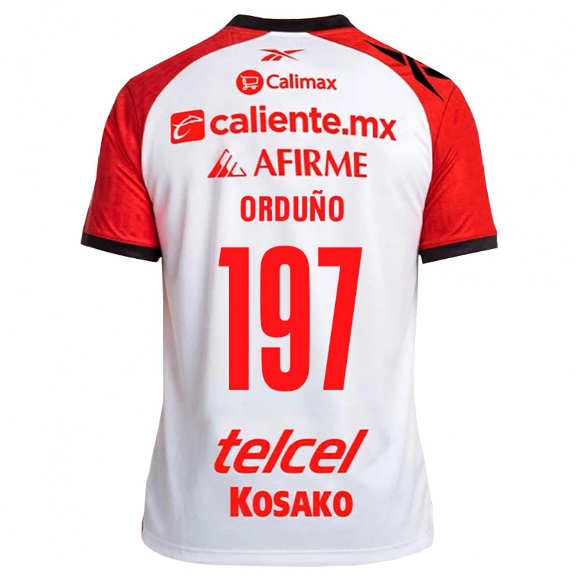 Danxen Kinder David Orduño #197 Weiß Schwarz Rot Auswärtstrikot Trikot 2026/27 T-Shirt