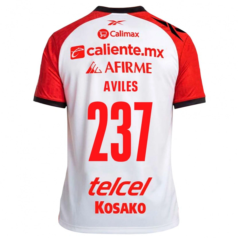 Danxen Kinder Emiliano Áviles #237 Weiß Schwarz Rot Auswärtstrikot Trikot 2026/27 T-Shirt