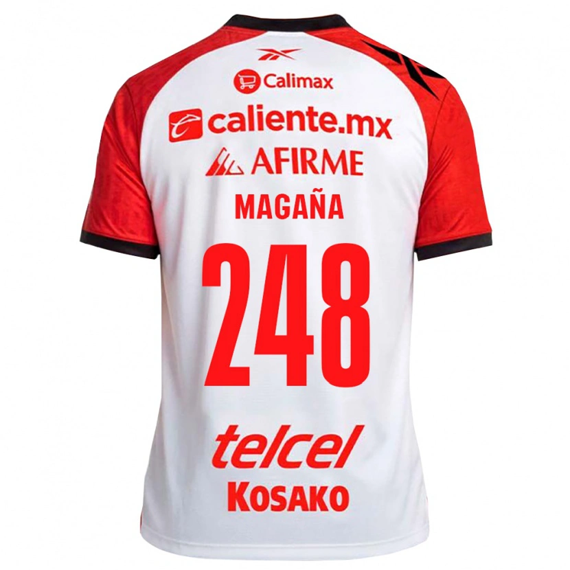 Danxen Kinder José Magaña #248 Weiß Schwarz Rot Auswärtstrikot Trikot 2026/27 T-Shirt
