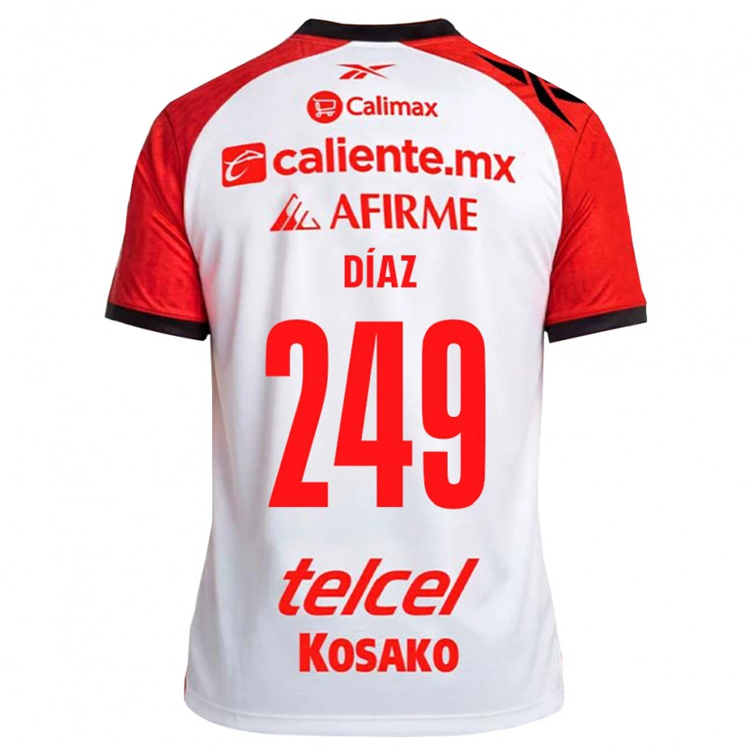 Danxen Kinder Santiago Díaz #249 Weiß Schwarz Rot Auswärtstrikot Trikot 2026/27 T-Shirt