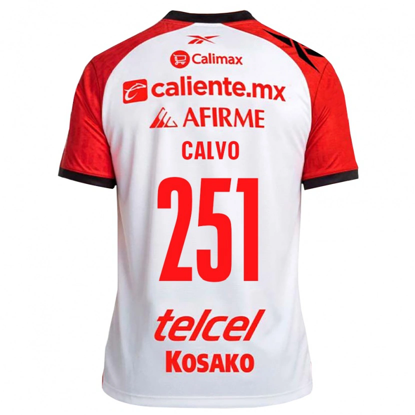 Danxen Kinder Gael Calvo #251 Weiß Schwarz Rot Auswärtstrikot Trikot 2026/27 T-Shirt