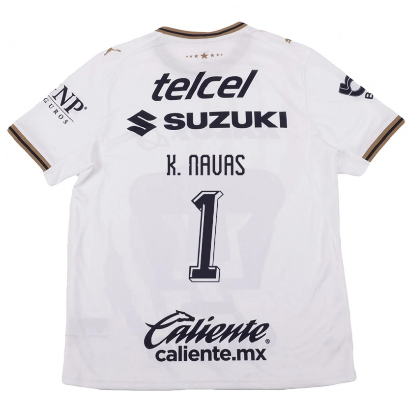 Danxen Kinder Keylor Navas #1 Weiß Schwarz Braun Auswärtstrikot Trikot 2026/27 T-Shirt