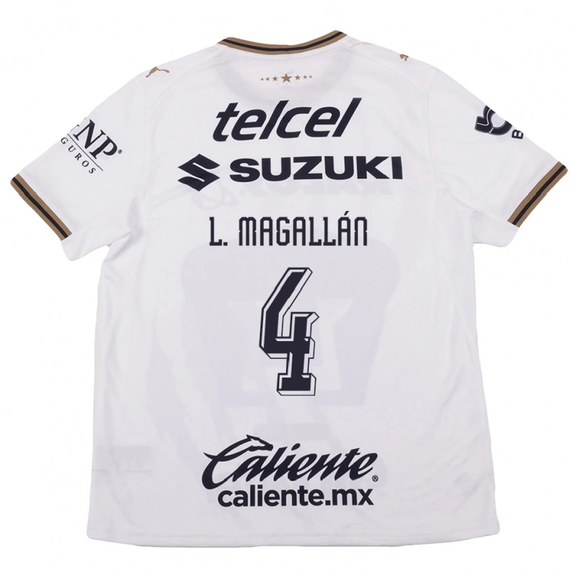 Danxen Kinder Lisandro Magallan #4 Weiß Schwarz Braun Auswärtstrikot Trikot 2026/27 T-Shirt