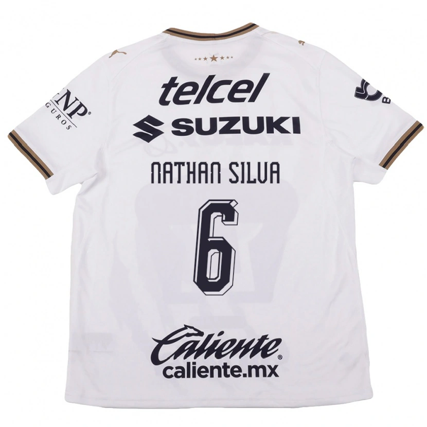 Danxen Kinder Nathan Silva #6 Weiß Schwarz Braun Auswärtstrikot Trikot 2026/27 T-Shirt