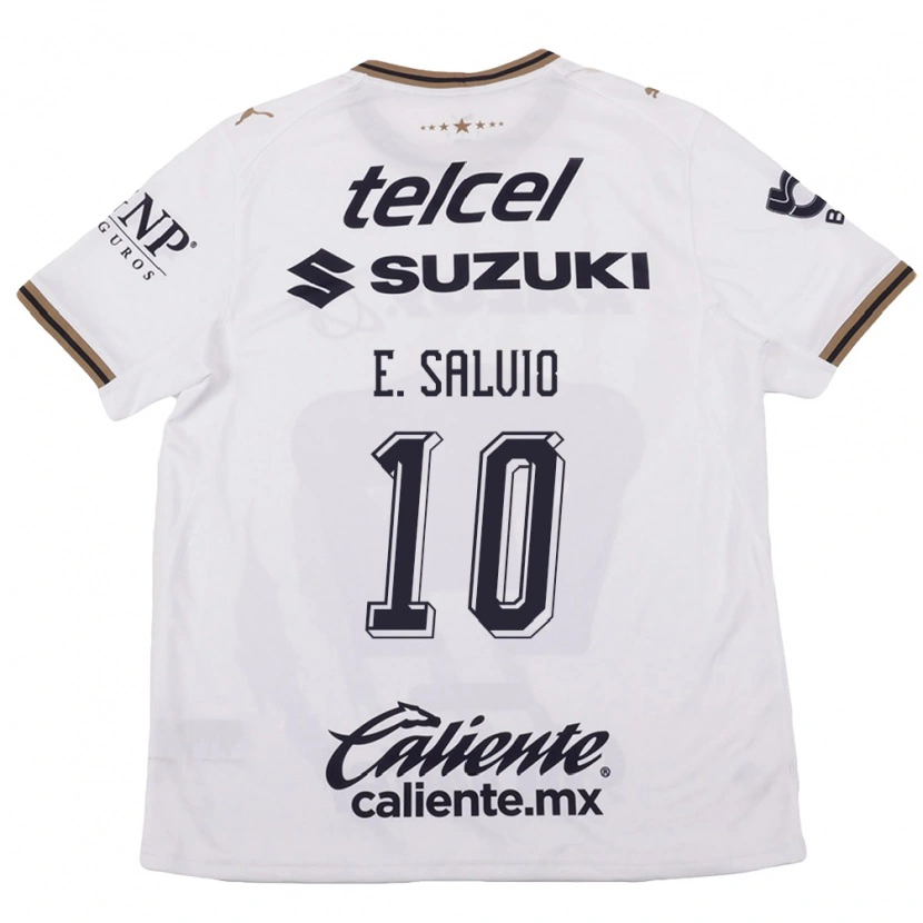 Danxen Kinder Eduardo Salvio #10 Weiß Schwarz Braun Auswärtstrikot Trikot 2026/27 T-Shirt